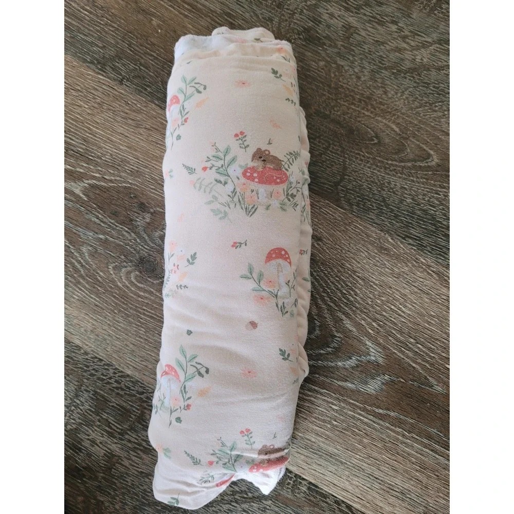 Angel Dear Bamboo Viscose Mouse Mushroom Woodland Swaddle Blanket 45x45 Cream #7